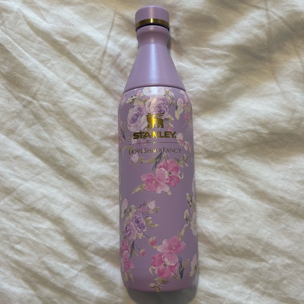 Stanley Lavender Floral Insulated Bottle - Gold Logo